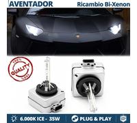 2 Lampadine BI XENON PER LAMBORGHINI AVENTADOR RICAMBIO Luci 35W 6000K Bianco