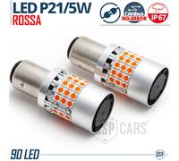 2 Lampadine LED P21/5W BAY15D ROSSA NO ERRORI Super CANbus Luce Intensa 7200LM