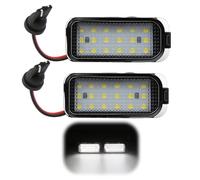 2 lampadine LED per targa di immatricolazione, 12 V 6500 K 18 SMD impermeabili per auto, super lucide, senza errori allo xeno, bianco per Ford Focus MK2/MK3, Fiesta MK6 e Jaguar XF X250, XJ X351