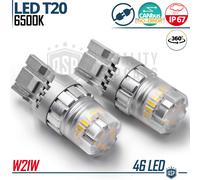 2 Lampadine LED T20 W21W CANbus Luce Potente Bianco FREDDO 6500K Plug & Play