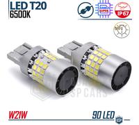 2 Lampadine LED T20 W21W NO ERRORI Super CANbus Luce Bianca Intensa 7200LM 6500K