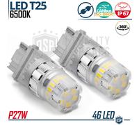 2 Lampadine LED T25 P27W CANbus Luce Potente Bianco FREDDO 6500K Plug & Play