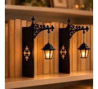 2 lanterne biblioteca decorative illuminazione vintage libreria lampada LED fili luce calda ideale angoli lettura come regalo gli amanti dei libri,2Pcs