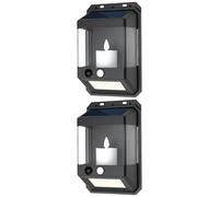 2 lanterne solari per candele, sensore di movimento, controllo della luce, accensione e spegnimento automatico dal tramonto all'alba, illuminazione impermeabile per esterni, 40 LED, design