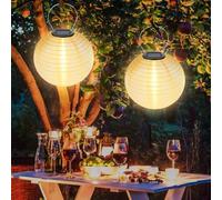 2 lanterne solari per esterni, 30 cm, lampada solare per esterni, sensore di luce, lanterna a LED, impermeabile, luce bianca calda, lampada da giardino, lanterna da giardino, lanterna per esterni, per