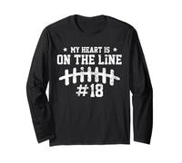 (2 Lati) US Football My Heart is On The Line Numero 18 Maglia a Manica