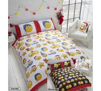 2 Lato Smiley Viso Emozione Emoticons Icone Reversibile Copripiumone Set Letto