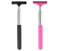 2 lavavetri per specchietto retrovisore dell'auto, retrattile, strumento di pulizia portatile pieghevole per finestrini, parabrezza e porte della doccia (nero/rosa)