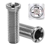 2 lavelli a vite cava, vite cava per valvole a cestello, M12 x 40 mm, in acciaio inox, vite cava da 40 mm, adatti per lavelli da cucina, lavelli a cestello, accessori per lavello, argentati