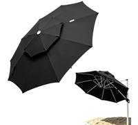 2-Layer Outdoor Terrace Umbrella Canopy Replacement Awning, Cantilever Umbrella Fabric Replacement | Waterproof Parasol Fabric for 8 Rib Umbrellas, Sunshade Awning Cover for Garden, Poolside, Beach