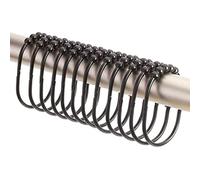2 Lb. Depot Ganci per tende da doccia larghi, acciaio inossidabile, set di 12 (nero)