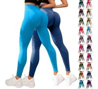 2 leggings da yoga da donna a vita alta, in cotone, per sport, da donna, lunghi, con push up, elasticizzati, per yoga, da corsa, per la pancia, per lo sport, senza cuciture, caffè, 3XL