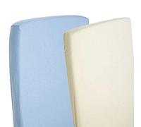 2 lenzuola con angoli compatibili con Chicco Next 2 Me - 100% cotone - colore: blu/panna