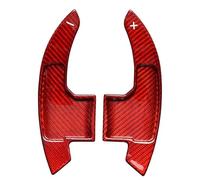 2 leve per cambio del volante dell'auto per Ford Mustang 2015-2021, in lega di alluminio, estensioni in fibra di carbonio rossa