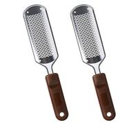 2 lime per piedi in acciaio inox, per rimuovere i piedi incrostati, pelle morta, cura dei piedi, adatte per uomini e donne, adatte per piedi incrostati e screpolati (argento)