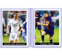 2 " Lionel Messi & Cristiano Ronaldo 2018 Foglia Nazionale Vip Calcio Scheda