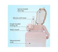 2 Liter Water Bottle Reusable Bpa Free Non-toxic Water Bottle with Timer Device Flip Top Leak Proof Lid Water Bottle