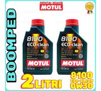 2 LITRI MOTUL 8100 ECO-CLEAN 0w30 olio motore B 227.61 MB Approval 229.61 02MO54