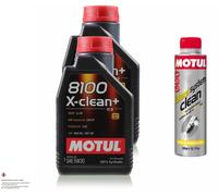 2 Litri MOTUL 8100 X-Clean+ 5W-30 Olio Motore 300ml Diesel System Clean