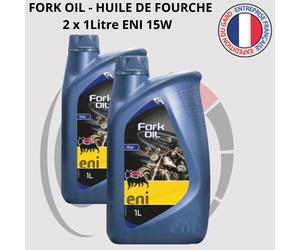 2 litri olio forcella moto 15W ENI fork oil x2 tanica 1L