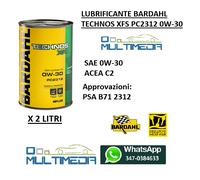 BARDAHL TECHNOS XFS PC2312 0W30 Olio Motore Lubrificanti Auto 1 LT