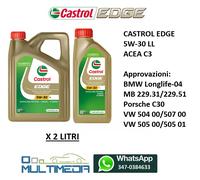 Olio Motore Castrol Edge 5w-30 Ll Per Motori Diesel E Benzina Da 1 L
