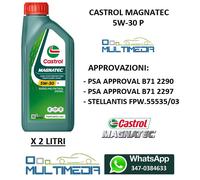 2 LITRI OLIO MOTORE CASTROL MAGNATEC 5W30 P GASOLINE DIESEL PSA B71 2290 2297