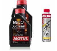 2 Litri Originali MOTUL 8100 X-Clean 5W-40 Olio Motore 300ml Diesel System Clean