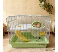 2 livelli Gabbia portatile per criceti - Mini habitat con ruota per esercizio, bottiglietta dell'acqua e ciotola per il cibo - Trasportino ventilato adatto per criceti nani/topi (disponibile in più co