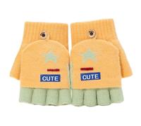 2 Lotti Caldi Guanti Convertibili In Maglia Che Camminano Per Bambini Unisex Guanti Mezze Dita La Stagione Fredda