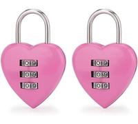 2 lucchetti a combinazione a forma di cuore rosa per ragazze e donne, mini password a 3 cifre ripristinabili per la scuola, serrature a combinazione
