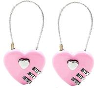 2 lucchetti a combinazione rosa, a forma di cuore a 3 cifre, per armadietti scolastici, palestre, armadietti sportivi, recinzioni, cassette degli attrezzi, custodie, lucchetti a combinazione Hasp
