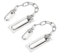 2 lucchetti per porta, serratura di sicurezza con porta, serratura interna in acciaio inox, serratura di sicurezza per porta, limitatore porta interna per casa, appartamento, hotel (argento)