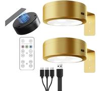 2 Luce per Quadro Senza Fili Ricaricabile, Faretto per Quadri a Batteria Applique LED da Parete Interno USB con Telecomando Luce Notturna Magnetica per Armadio Esposizione Pittura Arte Dipinti