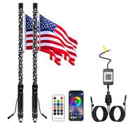 2 luci a frusta a LED con app e telecomando, frusta a spirale RGB, luce a frusta illuminata per UTV ATV RZR SXS Can-Am Dune Buggy Offroad Truck (0,6 m)