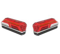 2 luci a LED a sinistra e destra, per camion, camper, roulotte, rimorchio, 12 V-24 V, 7 funzioni di indicatore di direzione dinamico