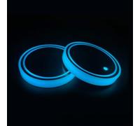 2 luci a LED per portabicchieri dell'auto, sottobicchieri illuminati che cambiano 7 colori, ricaricabili tramite USB, impermeabili, in acrilico, illuminazione ambientale per interni dell'auto (A)