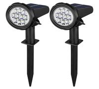 2 luci a proiezione solare, faretti solari, decorazione da giardino per esterni, illuminazione paesaggistica, bianco caldo Rgb, efficienza energetica, impermeabile, facile installazione