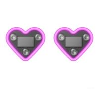 2 luci ambientali a LED a energia solare a forma di cuore, impermeabili IP65 per auto per decorazione esterna, senza batterie, luce d'atmosfera in rosa blu, 9 x 9 x 3,2 cm (rosa)
