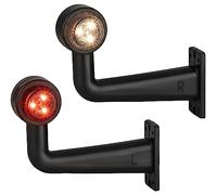 2 luci LED di posizione sinistra + destra, set rosso bianco 12-24 Volt E4, certificazione IP67 i protezione con supporto in gomma, luce laterale adatta per rimorchi, roulotte, furgoni, camion
