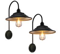 2 Luci Solari da Fienile for Esterni, Luci da Parete Impermeabili, Luci Rustiche A Collo D'Oca in Metallo Vintage, for Fienili, Capannoni, Verande E Fattorie All'aperto