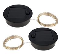 2 luci solari di ricambio con 30 luci a LED da 7 cm, pannello solare, luci di ricambio, parte superiore della lampadina, parte di ricambio, decorazione da giardino fai da te, per esterni, lanterna da