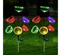 2 luci solari per meduse, spina solare da giardino, meduse, IP65, impermeabili, che cambiano colore, per esterni, giardino, medusa con luci solari a LED colorate per esterni, prato, balcone, terrazza