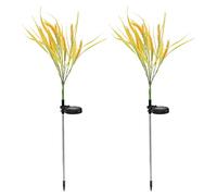 2 Luci Solari per Spighe di Grano, in Acciaio Inox, Resistenti All'acqua, a Forma di Spiga di Grano, per Esterni, in Plastica, per Giardino, Parco, Cortile, Villa, Esterni, Luci