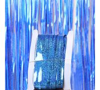 2 m per tende luccicanti in lamina per decorazioni per feste e matrimoni per creare fondali festivi (blu)