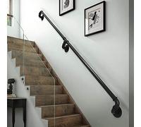 2 m scala industriale - ringhiera per interni ed esterni, kit completo per gradini e scale sicuri, design durevole con tubo dell'acqua (opzioni da 1 m/2 m/3 m/4 m/5 m)