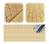 2 m x 5 m, barriera da giardino in bambù naturale, 1,5 x 5 m, 1 m x 5 m, 1,8 m x 2 m, 1 m x 3 m, divisore decorativo durevole per cortile, patio e paesaggistica