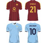 2 Maglie 1 Roma + 1 Lazio Calcio Nome e Numero Personalizzabili Gratis No Reso