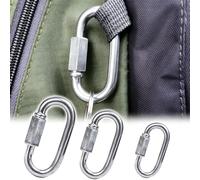 2 maglie rapide per catena in metallo, moschettone a chiusura rapida, forma | Connettore a collegamento rapido, ganci di bloccaggio a catena resistenti a forma di D, clip a collegamento rapido Twist