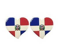 2 magneti da frigorifero a forma di cuore con bandiera della Repubblica Dominicana, adesivi creativi per frigorifero, strumenti didattici adesivi per lavagna, decorazioni per casa e ufficio, souvenir